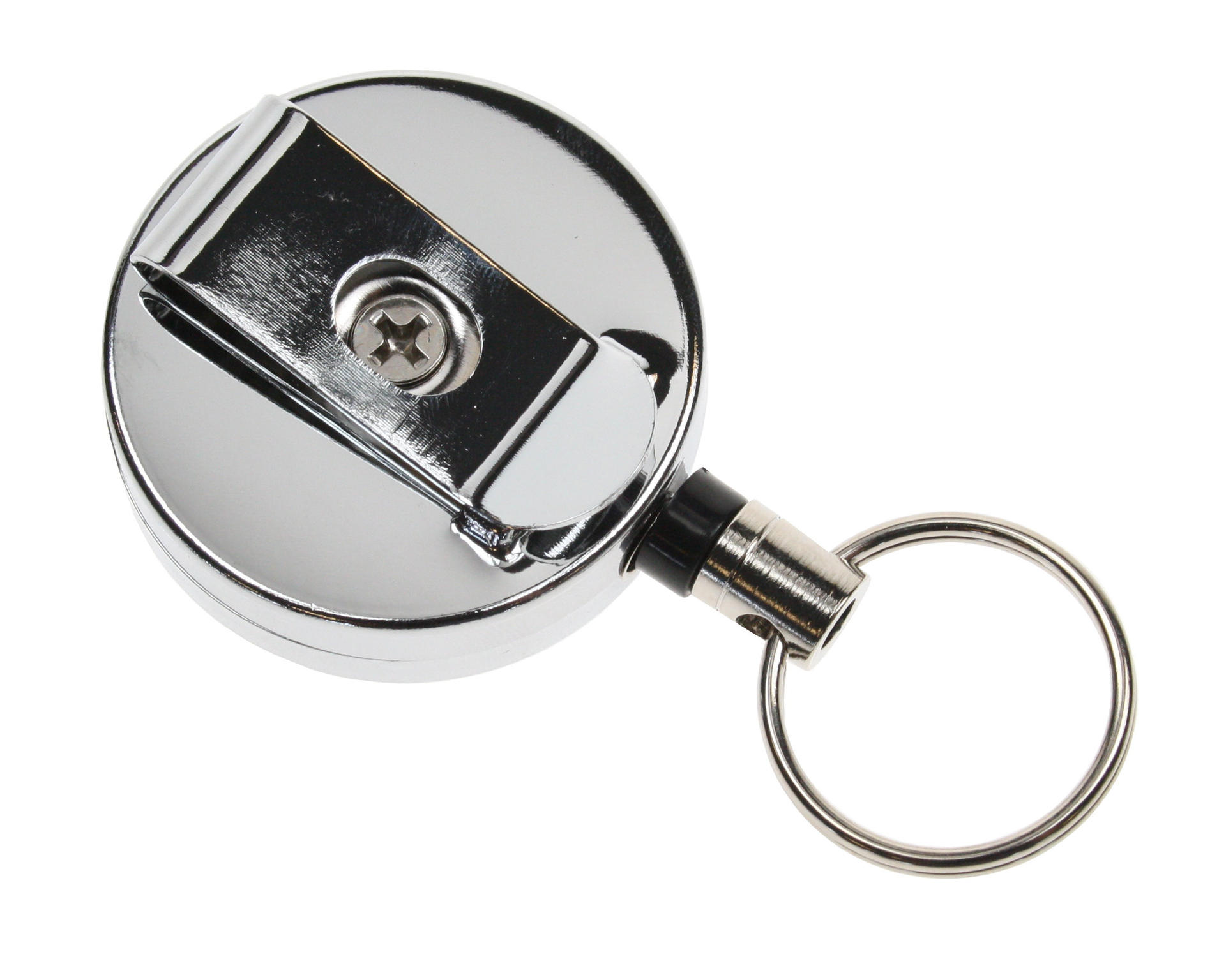 Chrome ID Badge Reels with Key Ring