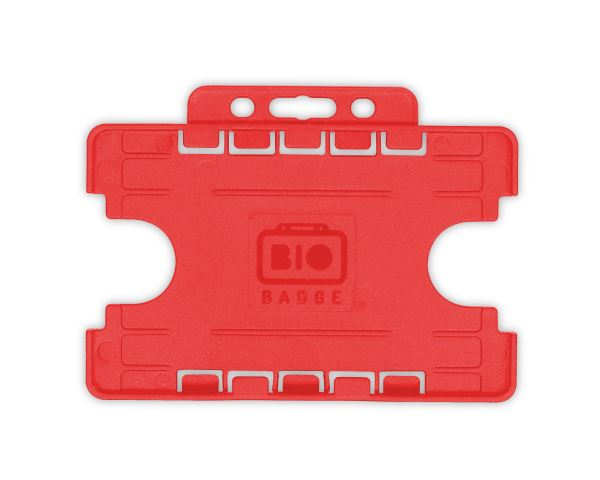 Red Dual-Sided Open Faced ID Card Holders - Landscape (Pack of 100)