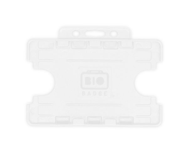 White Dual-Sided Open Faced ID Card Holders - Landscape (Pack of 100)