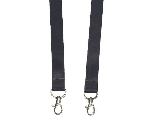 Recycled Black Double Clip Lanyards with Metal Trigger Clip (Pack of 100)