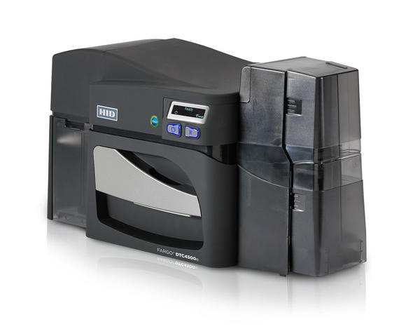 Fargo DTC4500e ID Card Printer with Mag Stripe, OMNIKEY 5121 Smart iCLASS & MIFARE Encoders (Single-Sided)