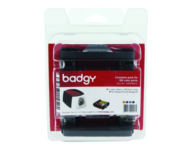 Evolis Badgy 100 & 200 Consumable Pack For 100 Colour Prints