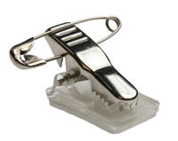 Metal Crocodile ID Card Clip with Pin & Self-Adhesive Pad (Pack of 100)