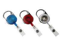 Red Carabiner ID Badge Reels with Strap Clip (Pack of 50)