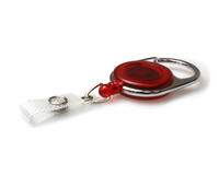 Red Carabiner ID Badge Reels with Strap Clip (Pack of 50)