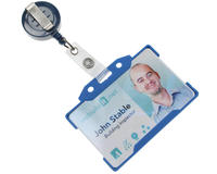 Dark Blue ID Badge Reels with Strap Clip (Pack of 50)