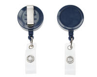 Dark Blue ID Badge Reels with Strap Clip (Pack of 50)