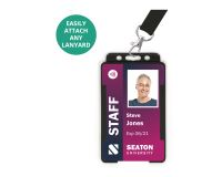 Black Single-Sided Open Faced ID Card Holders - Portrait (Pack of 100)