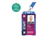 Light Blue Single-Sided Open Faced ID Card Holders - Portrait (Pack of 100)