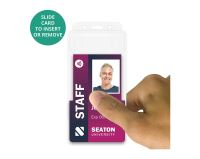 Clear Single-Sided Open Faced ID Card Holders - Portrait (Pack of 100)