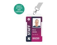 Clear Single-Sided Open Faced ID Card Holders - Portrait (Pack of 100)