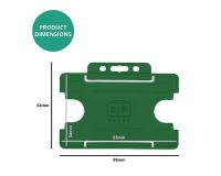 Dark Green Single-Sided Open Faced ID Card Holders - Landscape (Pack of 100) 