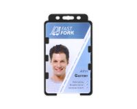 Black Dual-Sided Open Faced ID Card Holders - Portrait (Pack of 100)