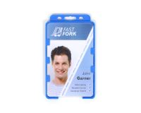 Light Blue Dual-Sided Open Faced ID Card Holders - Portrait (Pack of 100)