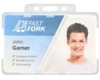 Clear Dual-Sided Open Faced ID Card Holders - Landscape (Pack of 100)