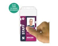 Clear Dual-Sided Open Faced ID Card Holders - Portrait (Pack of 100)