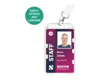 Clear Dual-Sided Open Faced ID Card Holders - Portrait (Pack of 100)