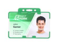 Light Green Dual-Sided Open Faced ID Card Holders - Landscape (Pack of 100)