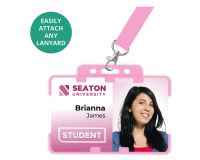 Pink Dual-Sided Open Faced ID Card Holders - Landscape (Pack of 100)