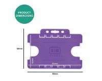 Purple Dual-Sided Open Faced ID Card Holders - Landscape (Pack of 100)