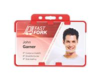 Red Dual-Sided Open Faced ID Card Holders - Landscape (Pack of 100)