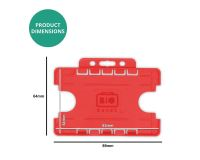 Red Dual-Sided Open Faced ID Card Holders - Landscape (Pack of 100)