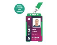 Light Green Single-Sided Open Faced ID Card Holders - Portrait (Pack of 100) 