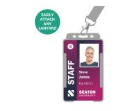 Grey Single-Sided Open Faced ID Card Holders - Portrait (Pack of 100)