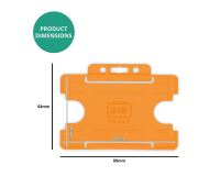 Orange Single-Sided Open Faced ID Card Holders - Landscape (Pack of 100)