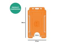 Orange Single-Sided Open Faced ID Card Holders - Portrait (Pack of 100)