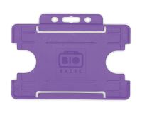 Purple Single-Sided Open Faced ID Card Holders - Landscape (Pack of 100)