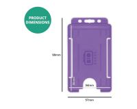 Purple Single-Sided Open Faced ID Card Holders - Portrait (Pack of 100)