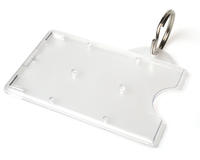 CR80 Enclosed Rigid ID Card Holders wth Key Ring Attachment (Pack of 100)