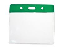 Green Top Vinyl Visitor Pass Holders 91x65mm - Landscape (Pack of 100)