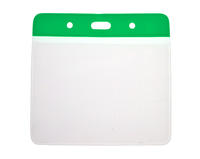 Green Top Vinyl Visitor Pass Holders 102x83mm - Landscape (Pack of 100)