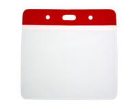 Red Top Vinyl Visitor Pass Holders 103x80mm - Landscape (Pack of 100)