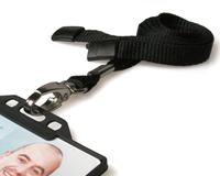 Plain Black Lanyards with Metal Lobster Clip (Pack of 100)