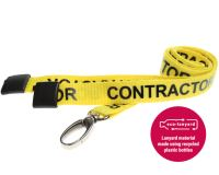 Recycled Yellow Contractor Lanyards with Metal Lobster Clip (Pack of 100)