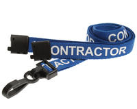 Blue Contractor Lanyards with Plastic J Clip (Pack of 100)