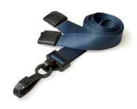 rPET Plain Dark Blue Lanyards with Plastic J Clip - 15mm (Pack of 100)