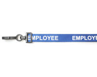 Recycled Blue Employee Lanyards with Plastic J Clip (Pack of 100)