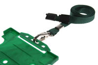 Recycled Plain Dark Green Lanyards with Metal Lobster Clip (Pack of 100)