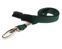 Dark Green Lanyards with Metal Lobster Clip (Pack of 100)