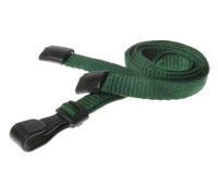 Dark Green Lanyards with Plastic J Clip (Pack of 100)