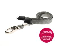 Recycled Plain Grey Lanyards with Metal Lobster Clip (Pack of 100)