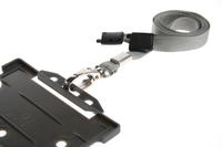 Recycled Plain Grey Lanyards with Metal Lobster Clip (Pack of 100)