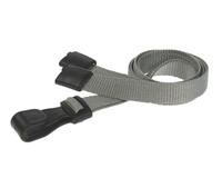 Grey Lanyards with Plastic J Clip (Pack of 100)