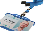 Recycled Plain Light Blue Lanyards with Metal Lobster Clip (Pack of 100)