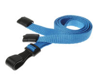 Light Blue Lanyards with Plastic J Clip (Pack of 100)