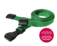 Recycled Plain Light Green Lanyards with Plastic J Clip (Pack of 100)